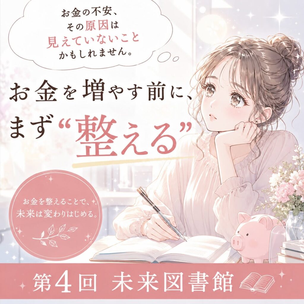 【未来図書館第4弾│6月27日10：30～12:00】 見えない不安を、安心に変えるお金の整え方講座